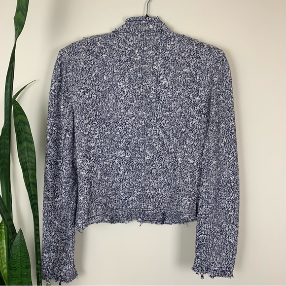 Rebecca Taylor Frayed Edge Cropped Tweed Jacket - Size 8 - Picture 10 of 16